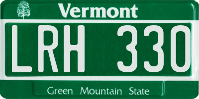 VT license plate LRH330