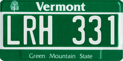 VT license plate LRH331