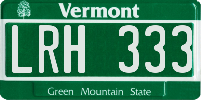 VT license plate LRH333