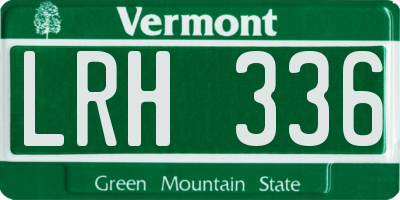 VT license plate LRH336