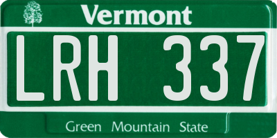 VT license plate LRH337