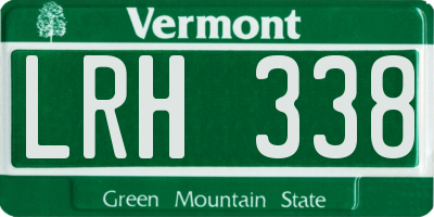 VT license plate LRH338