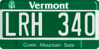 VT license plate LRH340