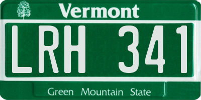 VT license plate LRH341