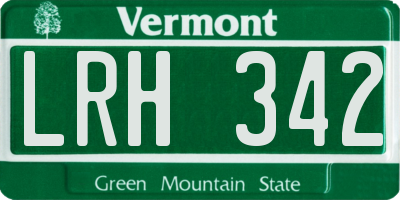 VT license plate LRH342