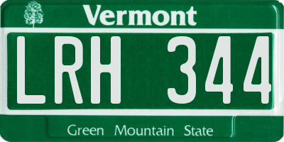VT license plate LRH344