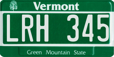 VT license plate LRH345