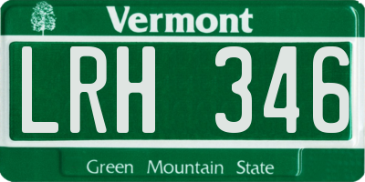VT license plate LRH346
