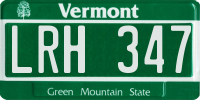 VT license plate LRH347