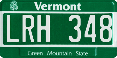 VT license plate LRH348