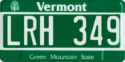VT license plate LRH349