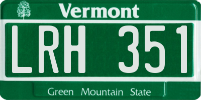 VT license plate LRH351