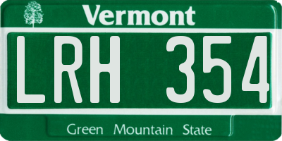 VT license plate LRH354