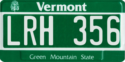 VT license plate LRH356