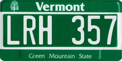VT license plate LRH357