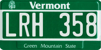 VT license plate LRH358