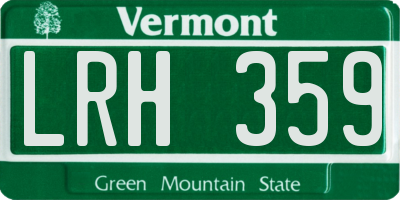 VT license plate LRH359
