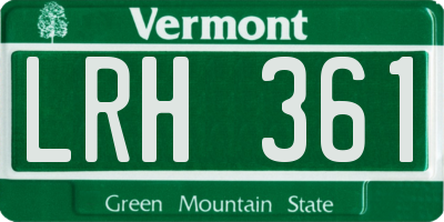 VT license plate LRH361