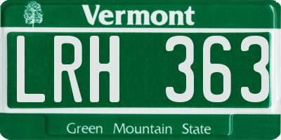 VT license plate LRH363