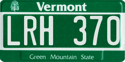 VT license plate LRH370