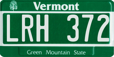 VT license plate LRH372