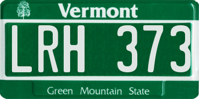 VT license plate LRH373