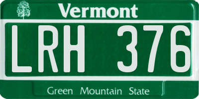VT license plate LRH376