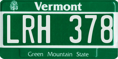 VT license plate LRH378