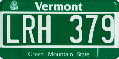 VT license plate LRH379