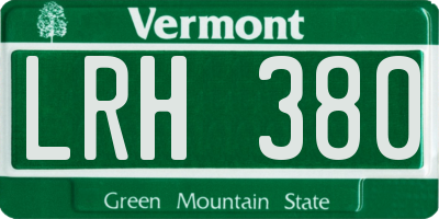 VT license plate LRH380