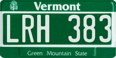 VT license plate LRH383