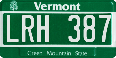 VT license plate LRH387