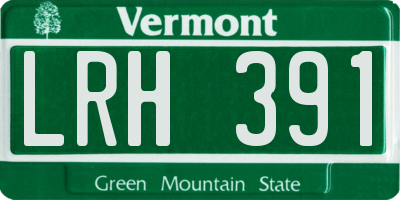 VT license plate LRH391