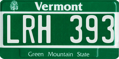 VT license plate LRH393