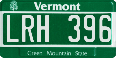 VT license plate LRH396
