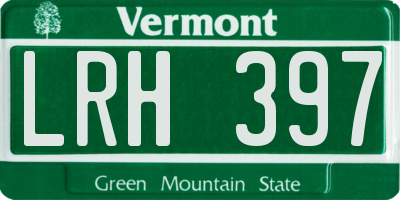 VT license plate LRH397
