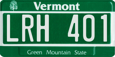 VT license plate LRH401