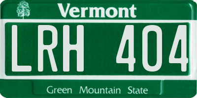 VT license plate LRH404