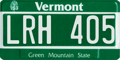 VT license plate LRH405