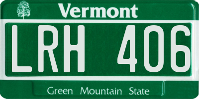 VT license plate LRH406