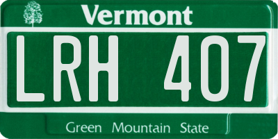 VT license plate LRH407