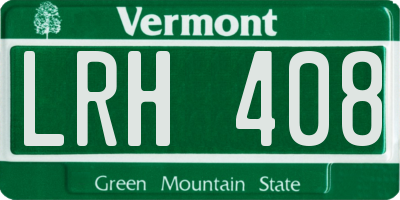 VT license plate LRH408