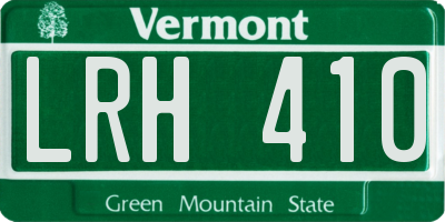 VT license plate LRH410