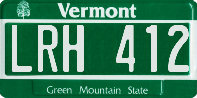 VT license plate LRH412
