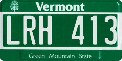 VT license plate LRH413