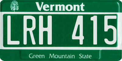 VT license plate LRH415