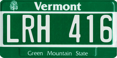 VT license plate LRH416