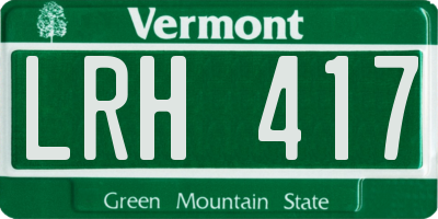 VT license plate LRH417