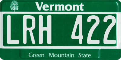 VT license plate LRH422