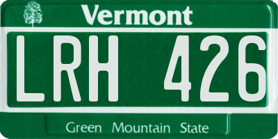 VT license plate LRH426